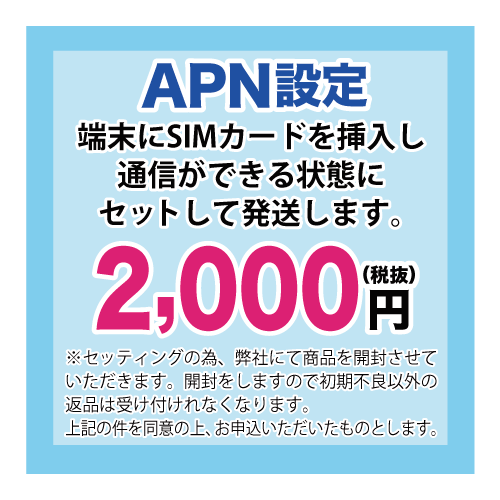 初期設定オプションあり
